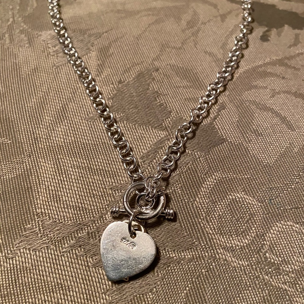 Sterling Silver Toggle heart necklace